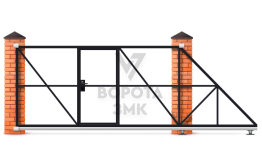 Откатные ворота из профильной трубы каркас 2500×3000 ЗМК-7663