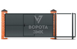 Ворота откатные под ключ 5,5 метров размером 5500×2300 ЗМК-8015