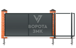 Откатные ворота 2250×2550 на винтовых сваях ЗМК-7568