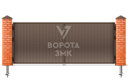 Ворота из профнастила для частного дома 3000×2500 ЗМК-5190